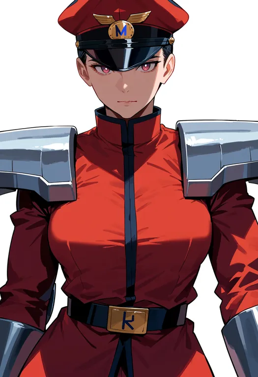 masterpiece, best quality, score_7, safe, m. bison, solo, upper body, simple background — by k3scat, made with ComfyUI