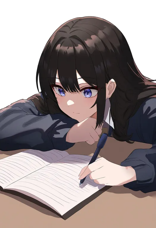 masterpiece, best quality, newest, absurdres, highres, safe, studying, 1girl, solo, full_body, simple_background — by k3scat, made with ComfyUI