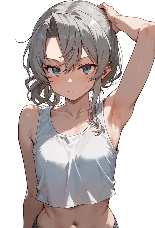 masterpiece, best quality, score_7, safe, nowaki (kancolle), solo, upper body, simple background — by k3scat, made with ComfyUI