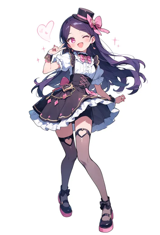 masterpiece, best quality, score_7, safe, idol time pripara, solo, simple background — by k3scat, made with ComfyUI