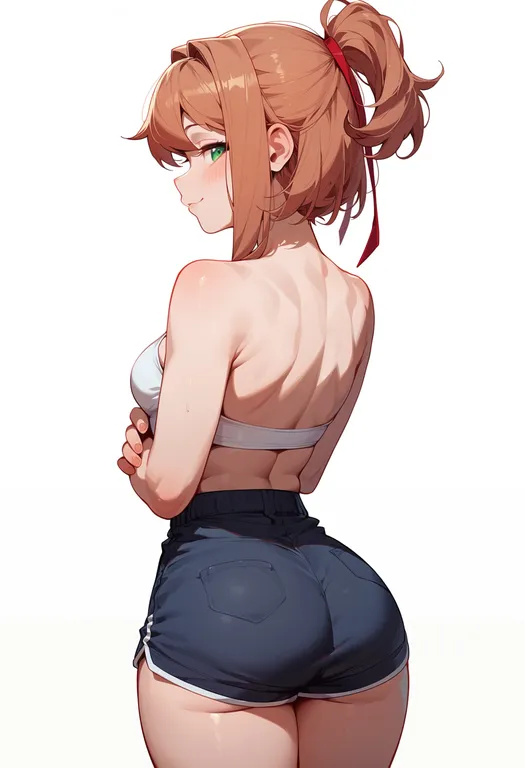 masterpiece, best quality, score_7, safe, doki doki literature club, solo, simple background — by k3scat, made with ComfyUI