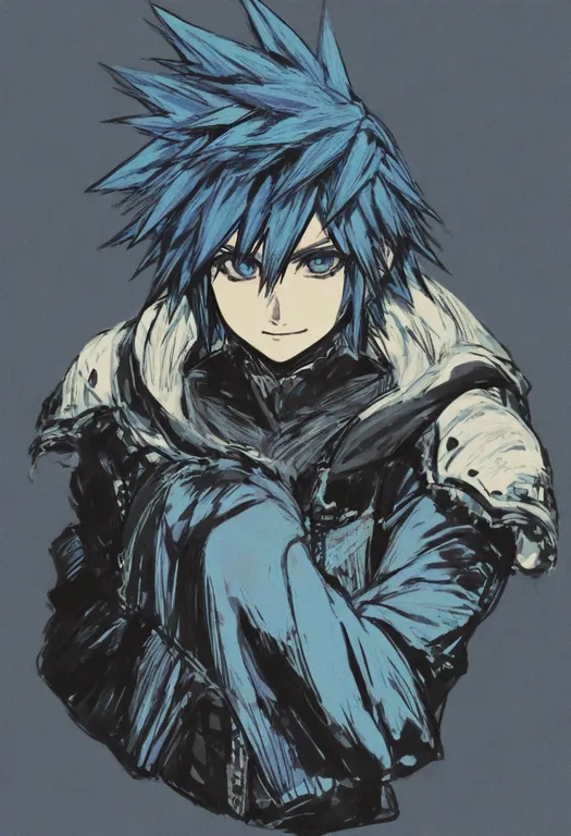 masterpiece, best quality, general, aqua (kingdom hearts), kingdom hearts, solo, upper body, simple background — by k3scat, made with ComfyUI