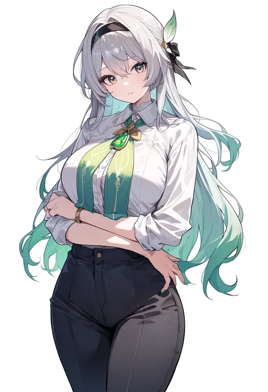 masterpiece, best quality, score_7, safe, green gem, 1girl, solo, simple background — by k3scat, made with ComfyUI