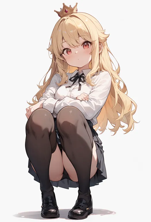 masterpiece, best quality, score_7, safe, princess crown, solo, simple background — by k3scat, made with ComfyUI