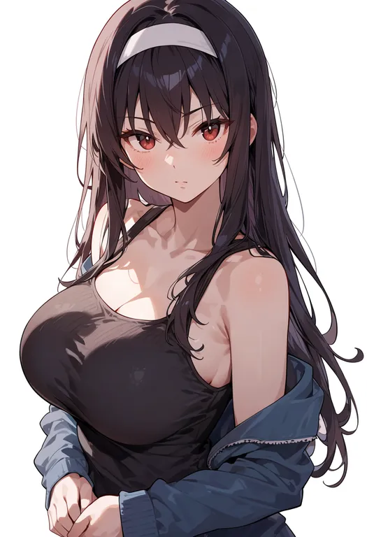 masterpiece, best quality, score_7, safe, kasumigaoka utaha, solo, upper body, simple background — by k3scat, made with ComfyUI