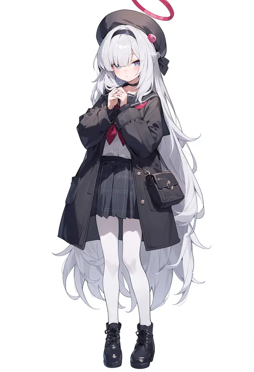 masterpiece, best quality, score_7, safe, white pantyhose, 1girl, solo, simple background — by k3scat, made with ComfyUI