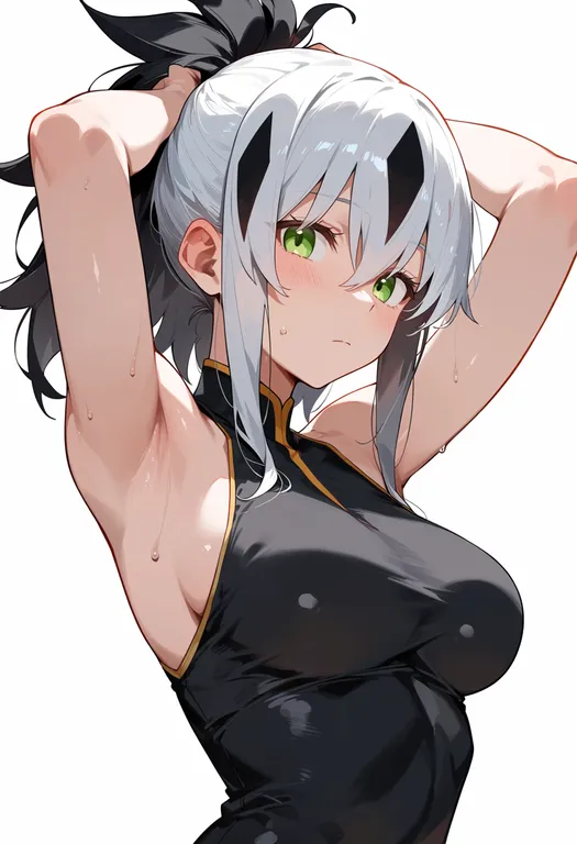 masterpiece, best quality, score_7, safe, nagao kagetora (fate), solo, upper body, simple background — by k3scat, made with ComfyUI