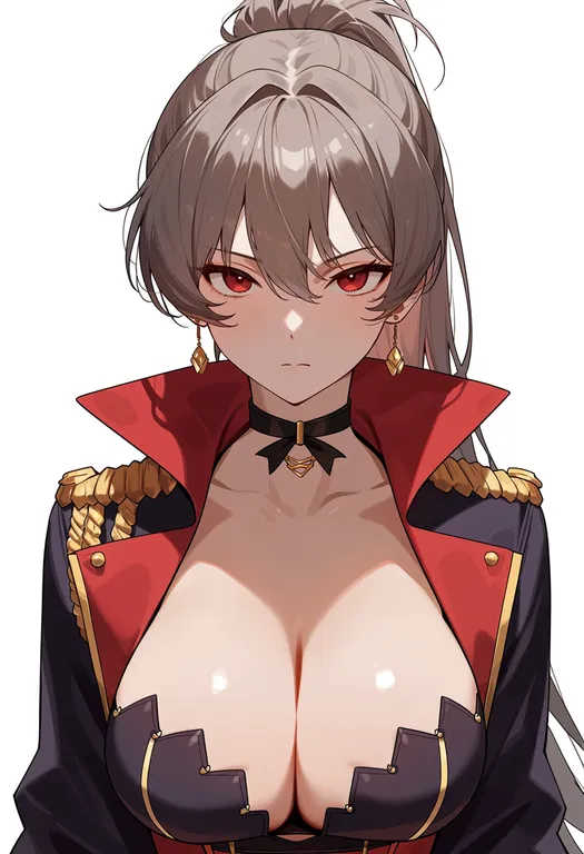 masterpiece, best quality, score_7, safe, jean bart (azur lane), azur lane, solo, upper body, simple background — by k3scat, made with ComfyUI