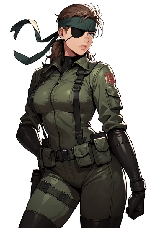 masterpiece, best quality, score_7, safe, metal gear solid, solo, simple background — by k3scat, made with ComfyUI