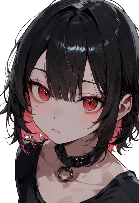 masterpiece, best quality, score_7, safe, bloodshot eyes, 1girl, solo, portrait, simple background — by k3scat, made with ComfyUI