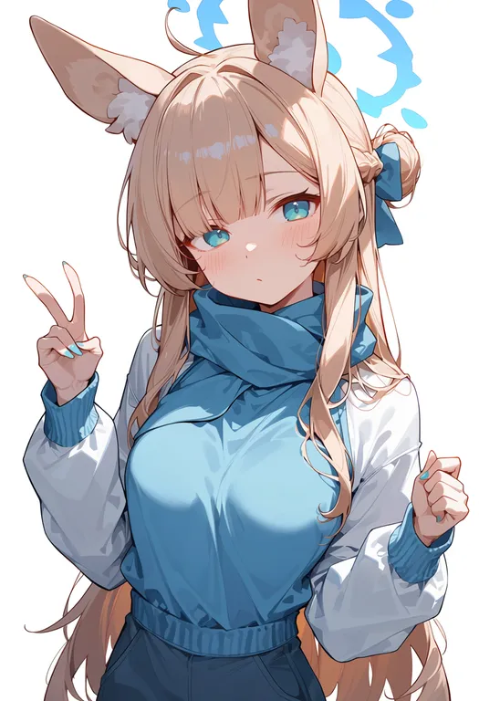 masterpiece, best quality, score_7, safe, miyo (blue archive), blue archive, solo, upper body, simple background — by k3scat, made with ComfyUI