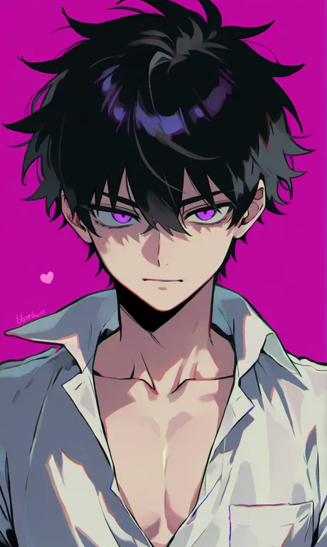 let's_draw_pretty_boys_challenge, black_hair, deep_background, purple_eyes — by 岚亦, made with ComfyUI
