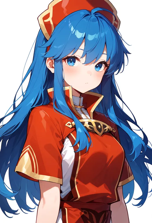 masterpiece, best quality, score_7, safe, lilina (fire emblem), fire emblem, solo, upper body, simple background — by k3scat, made with ComfyUI