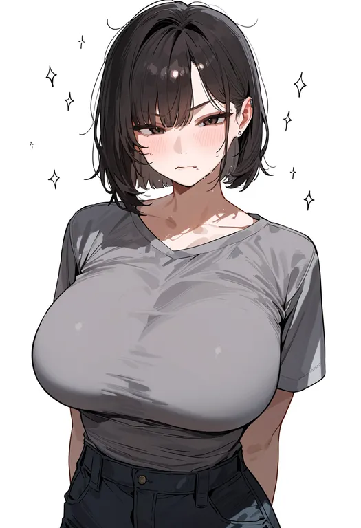 masterpiece, best quality, score_7, safe, bad food, 1girl, solo, upper body, simple background — by k3scat, made with ComfyUI