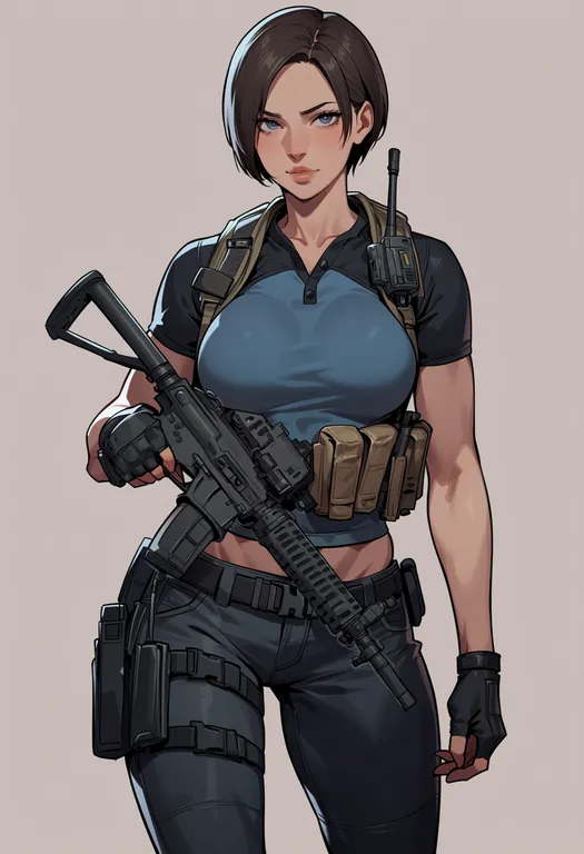 masterpiece, best quality, score_7, safe, resident evil 4, solo, simple background — by k3scat, made with ComfyUI