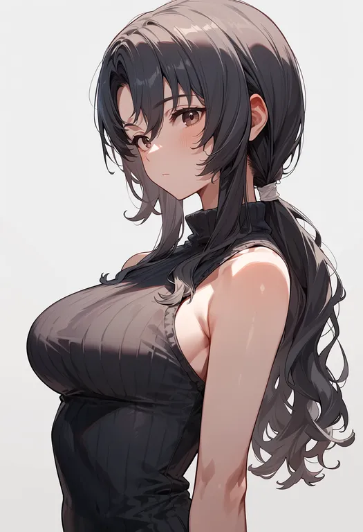 masterpiece, best quality, score_7, safe, takayama sayoko, solo, upper body, simple background — by k3scat, made with ComfyUI