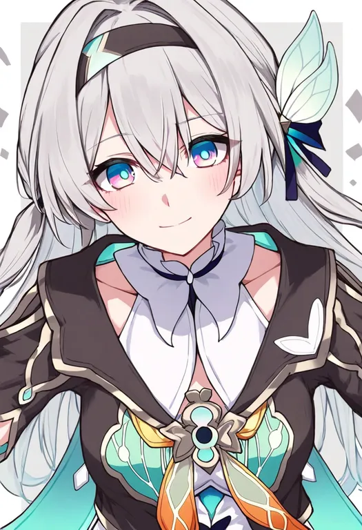 masterpiece, best quality, general, firefly (honkai: star rail), honkai: star rail, solo, upper body, simple background — by k3scat, made with ComfyUI
