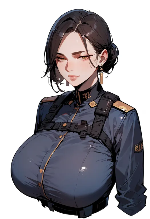 masterpiece, best quality, score_7, safe, commander (last origin), last origin, solo, upper body, simple background — by k3scat, made with ComfyUI