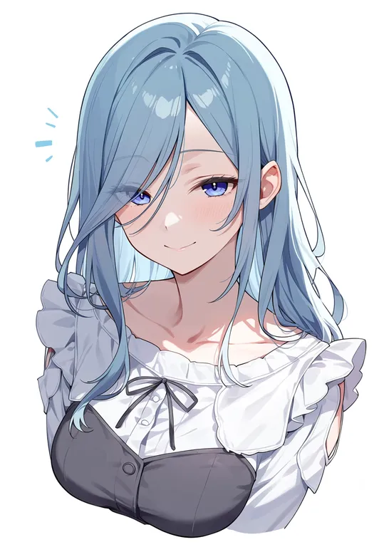 masterpiece, best quality, score_7, safe, hinomori shizuku, solo, upper body, simple background — by k3scat, made with ComfyUI