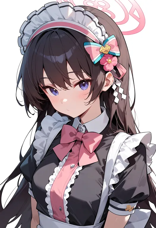 masterpiece, best quality, score_7, safe, shizuko (blue archive), blue archive, solo, upper body, simple background — by k3scat, made with ComfyUI