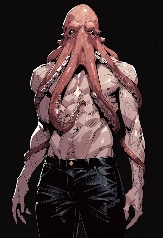 masterpiece, best quality, score_7, safe, octopus boy, 1boy, solo, simple background — by k3scat, made with ComfyUI