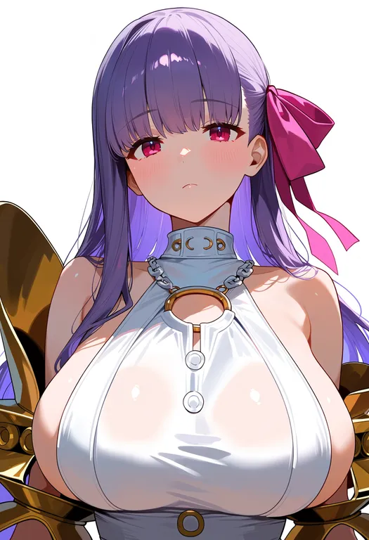 masterpiece, best quality, score_7, safe, passionlip (fate), solo, upper body, simple background — by k3scat, made with ComfyUI