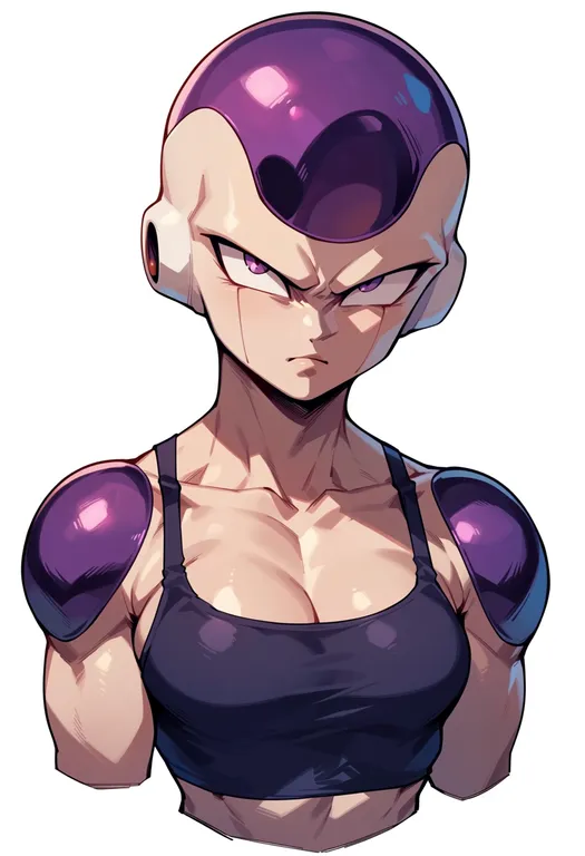 masterpiece, best quality, score_7, safe, frieza, solo, upper body, simple background — by k3scat, made with ComfyUI