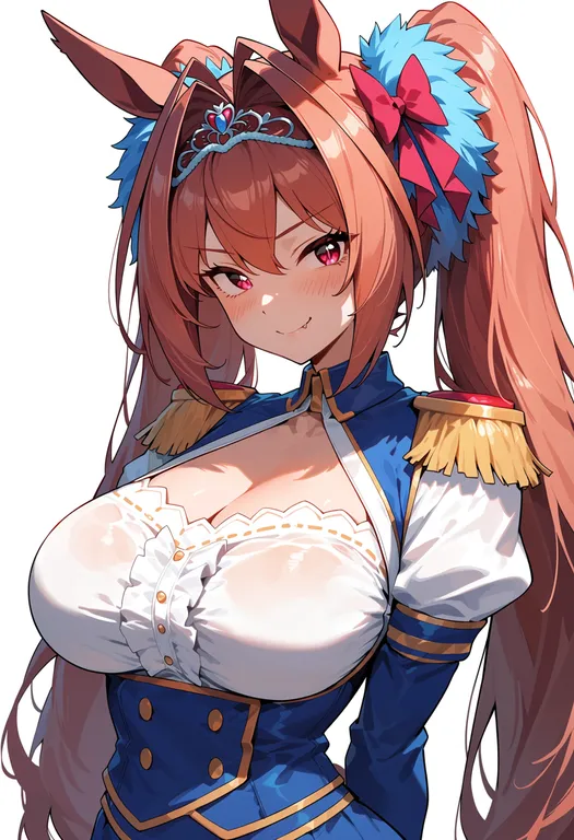 masterpiece, best quality, score_7, safe, daiwa scarlet (peak blue) (umamusume), umamusume, solo, upper body… — by k3scat, made with ComfyUI