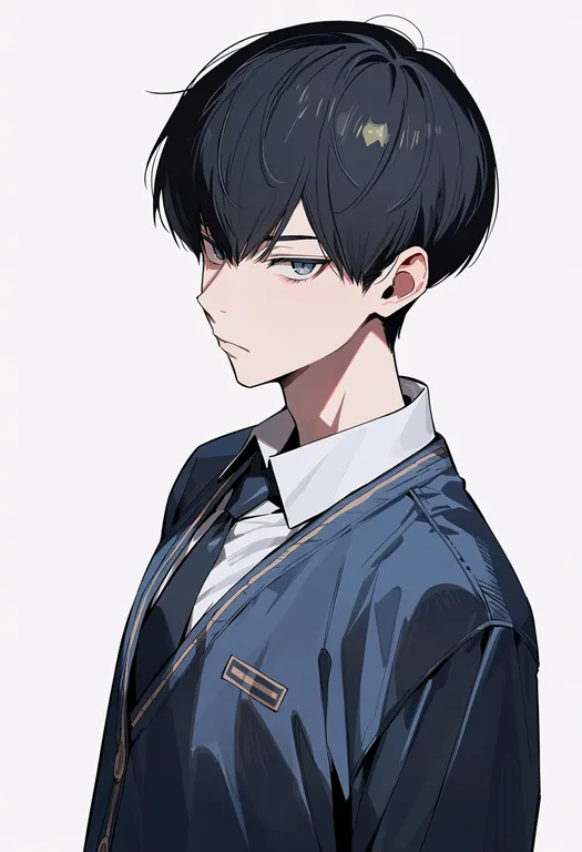 masterpiece, best quality, score_7, safe, kageyama tobio, solo, upper body, simple background — by k3scat, made with ComfyUI