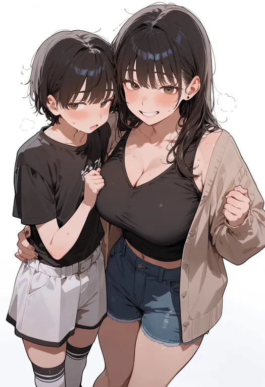 masterpiece, best quality, score_7, safe, brother and sister, 1boy, 1girl — by k3scat, made with ComfyUI