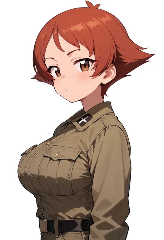 masterpiece, best quality, score_7, safe, erwin (girls und panzer), girls und panzer, solo, upper body… — by k3scat, made with ComfyUI