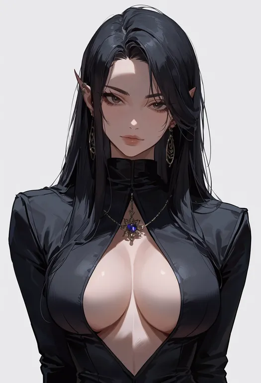 masterpiece, best quality, score_7, safe, center opening, 1girl, solo, upper body, simple background — by k3scat, made with ComfyUI
