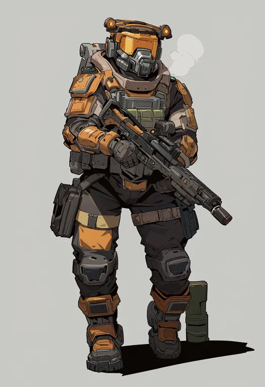 masterpiece, best quality, score_7, safe, titanfall (series), solo, simple background — by k3scat, made with ComfyUI