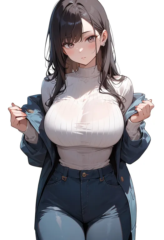masterpiece, best quality, score_7, safe, opened by self, 1girl, solo, simple background — by k3scat, made with ComfyUI