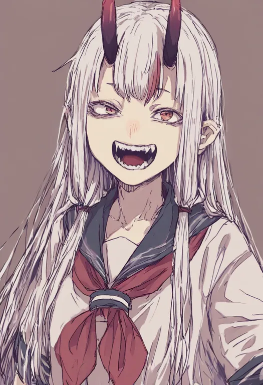 masterpiece, best quality, general, oni, 1girl, solo, simple background — by k3scat, made with ComfyUI