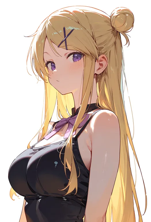 masterpiece, best quality, score_7, safe, kujou karen, solo, upper body, simple background — by k3scat, made with ComfyUI