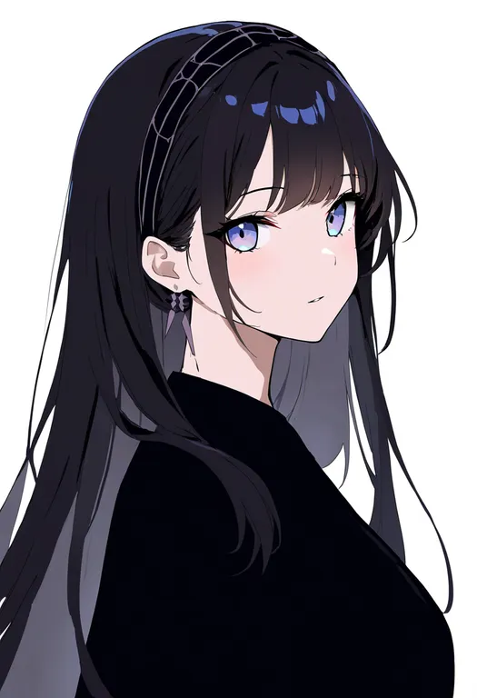 masterpiece, best quality, newest, absurdres, highres, safe, hairband, 1girl, solo, upper_body, simple_background — by k3scat, made with ComfyUI
