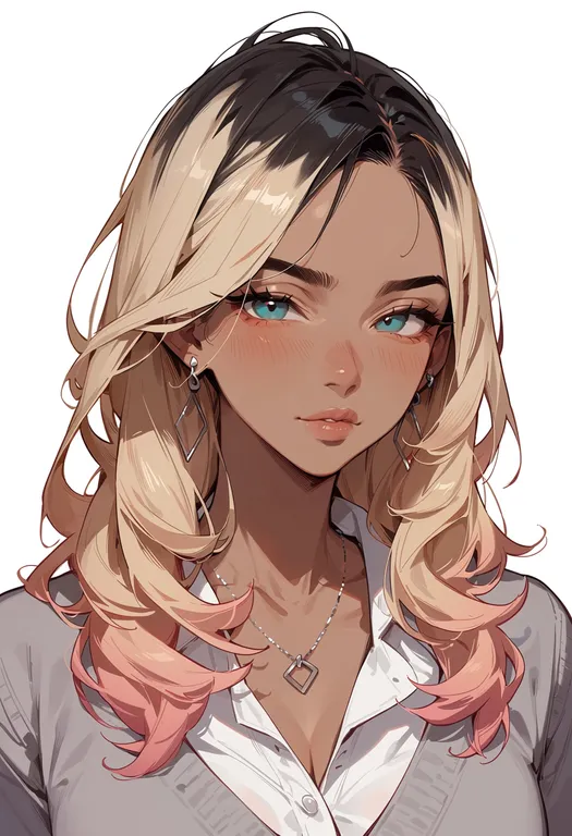 masterpiece, best quality, score_7, safe, gyaru, 1girl, solo, portrait, simple background — by k3scat, made with ComfyUI