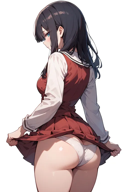 masterpiece, best quality, score_7, safe, sono hanabira ni kuchizuke wo, solo, simple background — by k3scat, made with ComfyUI