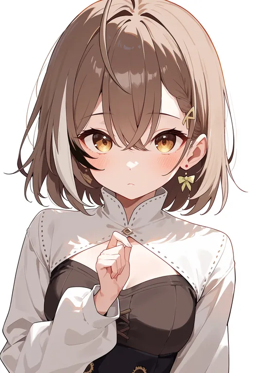 masterpiece, best quality, score_7, safe, friend (nanashi mumei), solo, upper body, simple background — by k3scat, made with ComfyUI