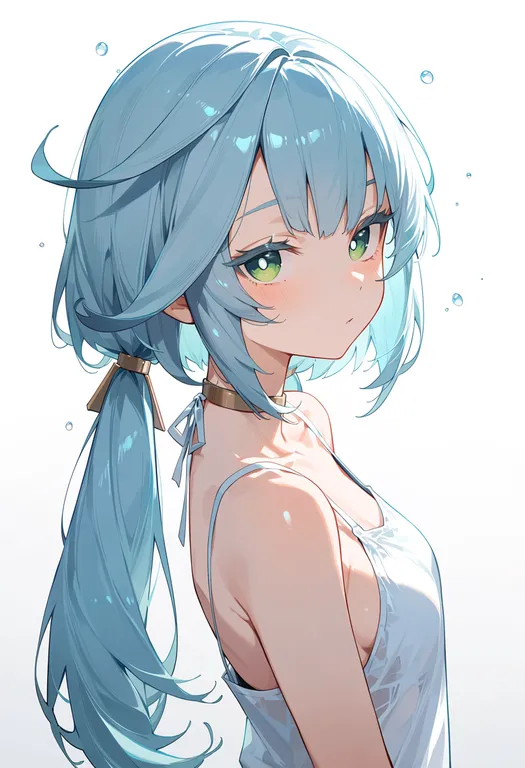 masterpiece, best quality, score_7, safe, faruzan (genshin impact), genshin impact, solo, upper body, simple background — by k3scat, made with ComfyUI