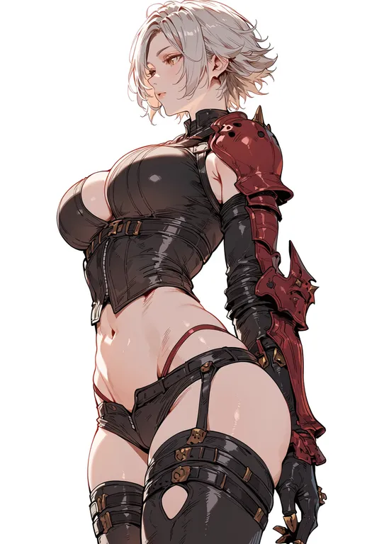 masterpiece, best quality, score_7, safe, final fantasy, solo, simple background — by k3scat, made with ComfyUI