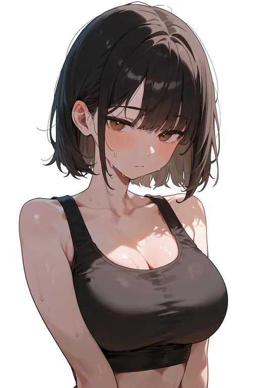 masterpiece, best quality, score_7, safe, pocari sweat, 1girl, solo, upper body, simple background — by k3scat, made with ComfyUI