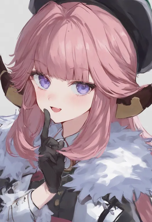 masterpiece, best quality, general, fur-trimmed coat, 1girl, solo, upper body, simple background — by k3scat, made with ComfyUI