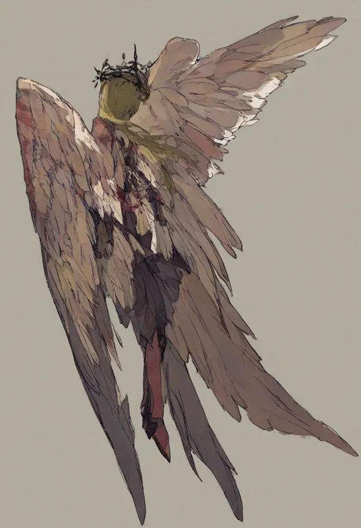 masterpiece, best quality, general, spread wings, 1girl, solo, simple background — by k3scat, made with ComfyUI