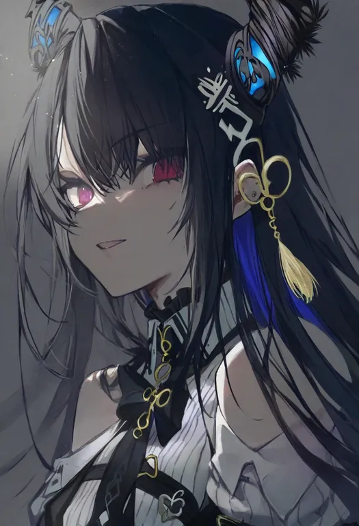 masterpiece, best quality, general, nerissa ravencroft, hololive english, solo, upper body, simple background — by k3scat, made with ComfyUI