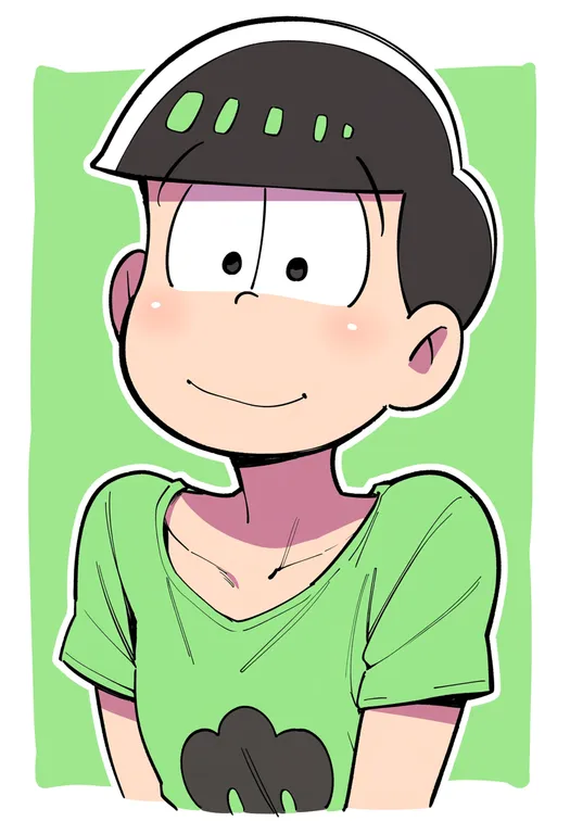 masterpiece, best quality, score_7, safe, matsuno choromatsu, solo, upper body, simple background — by k3scat, made with ComfyUI