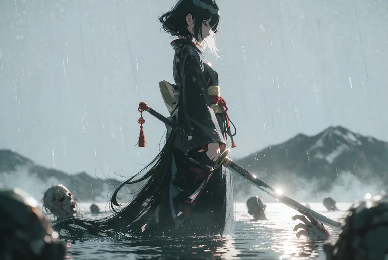 zidiusArt, --preview，@wdlnai13, Create a minimalist ink-inspired portrait of an ethereal female spirit standing alone… — by 天才美少女, made with ComfyUI