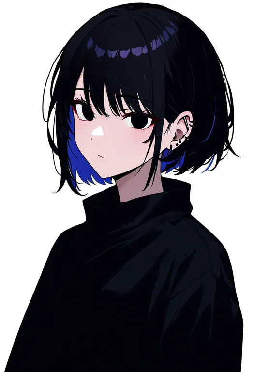 masterpiece, best quality, newest, absurdres, highres, safe, ear_piercing, 1girl, solo, upper_body, simple_background — by k3scat, made with ComfyUI