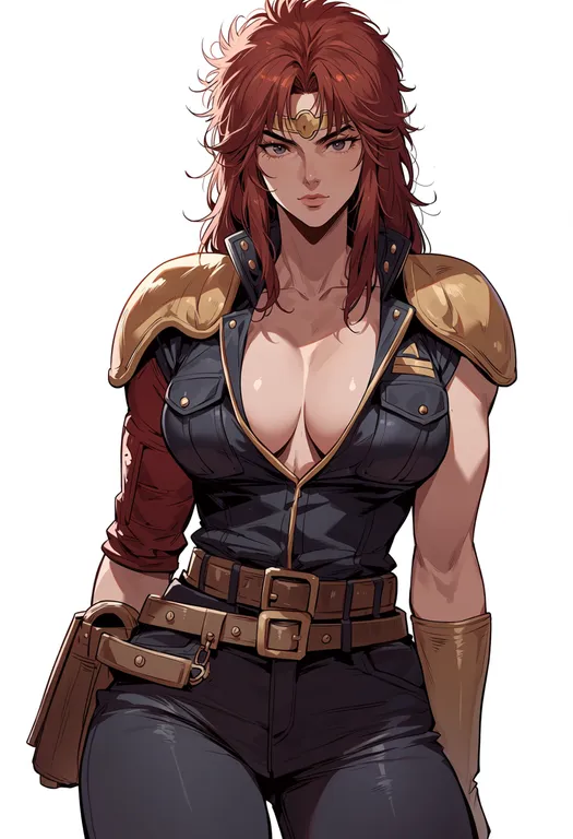 masterpiece, best quality, score_7, safe, hokuto no ken, solo, simple background — by k3scat, made with ComfyUI